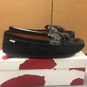 Venettini Rivae Black Suede Tassel Loafers Slip On